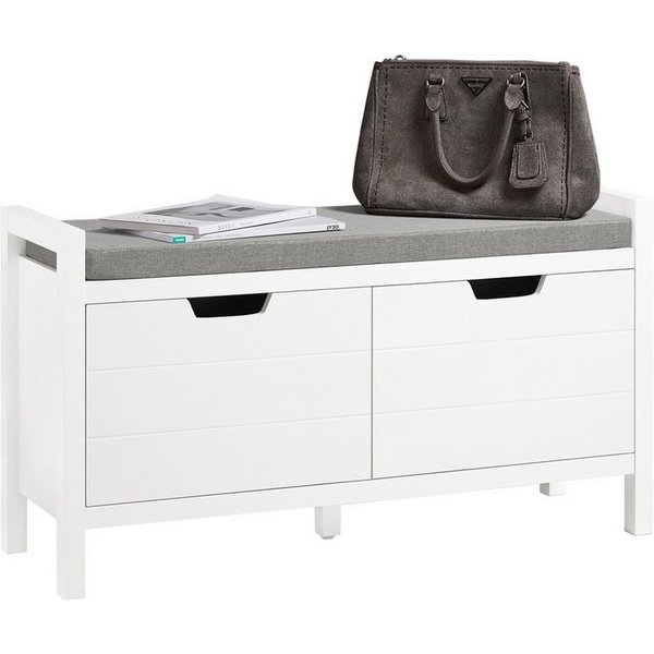 SoBuy Schuhbank FSR63-II, Schuhorganizer Schuhbank mit Sitzfläche, gepolstert, Sitzbank mit Stauraum Schuhregal Sitzkommode, Flur Schlafzimmer