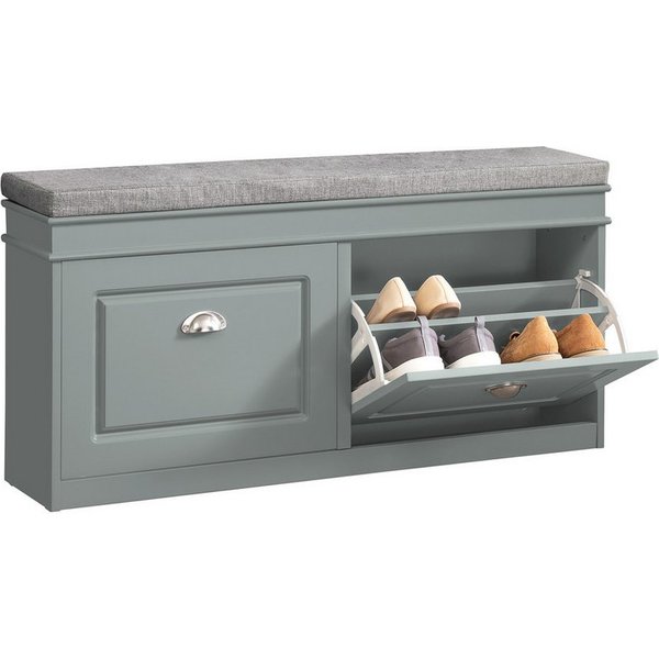 SoBuy Schuhbank FSR64, Schuhbank mit Sitzfläche, Schuhschrank schmal Schuhregal, Schuhkipper Sitzbank mit 2 Klappen, Schuhablage für Flur, kleine Räume
