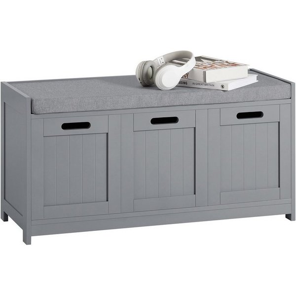 SoBuy Schuhbank FSR80, Schuhschrank Schuhorganizer Schuhaufbewahrung, mit Kissen, mit Sitzkissen Sitzkommode Sitzbank mit Stauraum Schuhtruhe