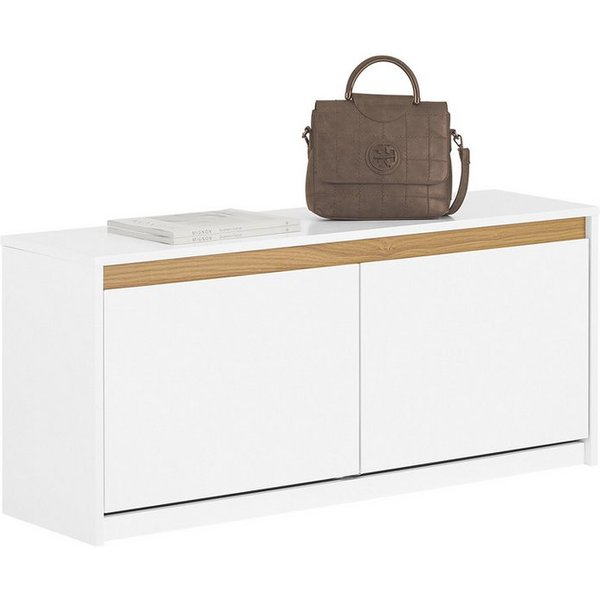 SoBuy Schuhkipper FSR171, Schuhbank Dielenbank, Sitzbank mit Stauraum, Schuhregal, Sitzkommode Schuhschrank mit 2 Klappen, gepolstert, Fach unter Kissen