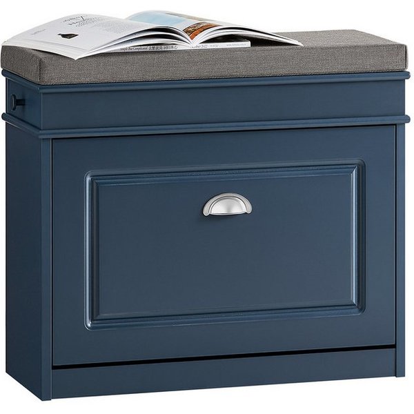 SoBuy Schuhkipper FSR82, Schuhregal schmal, Sitzbank mit Stauraum, Flur, Schlafzimmer, Schuhschrank schmal, Schuhbank mit Sitzkissen, mit Klappe