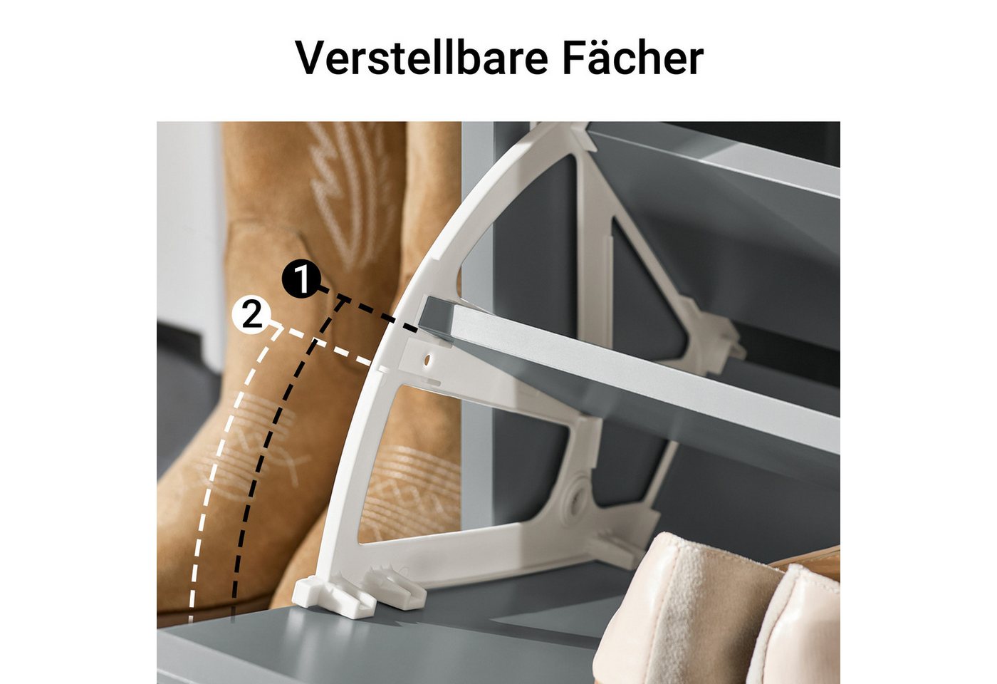 SoBuy Schuhkipper FSR98, Schuhregal Garderobenbank für Flur, Wohnzimmer, Schuhschrank mit Klappe Schuhbank mit Sitzkissen Schuhkommode – Bild 5 von 5