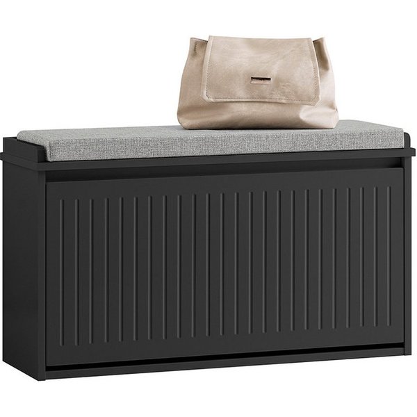 SoBuy Schuhkipper FSR98, Schuhregal Garderobenbank für Flur, Wohnzimmer, Schuhschrank mit Klappe Schuhbank mit Sitzkissen Schuhkommode