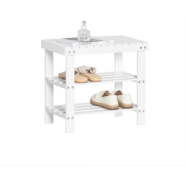 SoBuy Schuhregal FSR02-K, Schuhregal mit Sitzbank Garderobenbank Bambus, Schuhständer Schuhaufbewahrung Sitzbank Schuhbank aus Bambus, für Flur