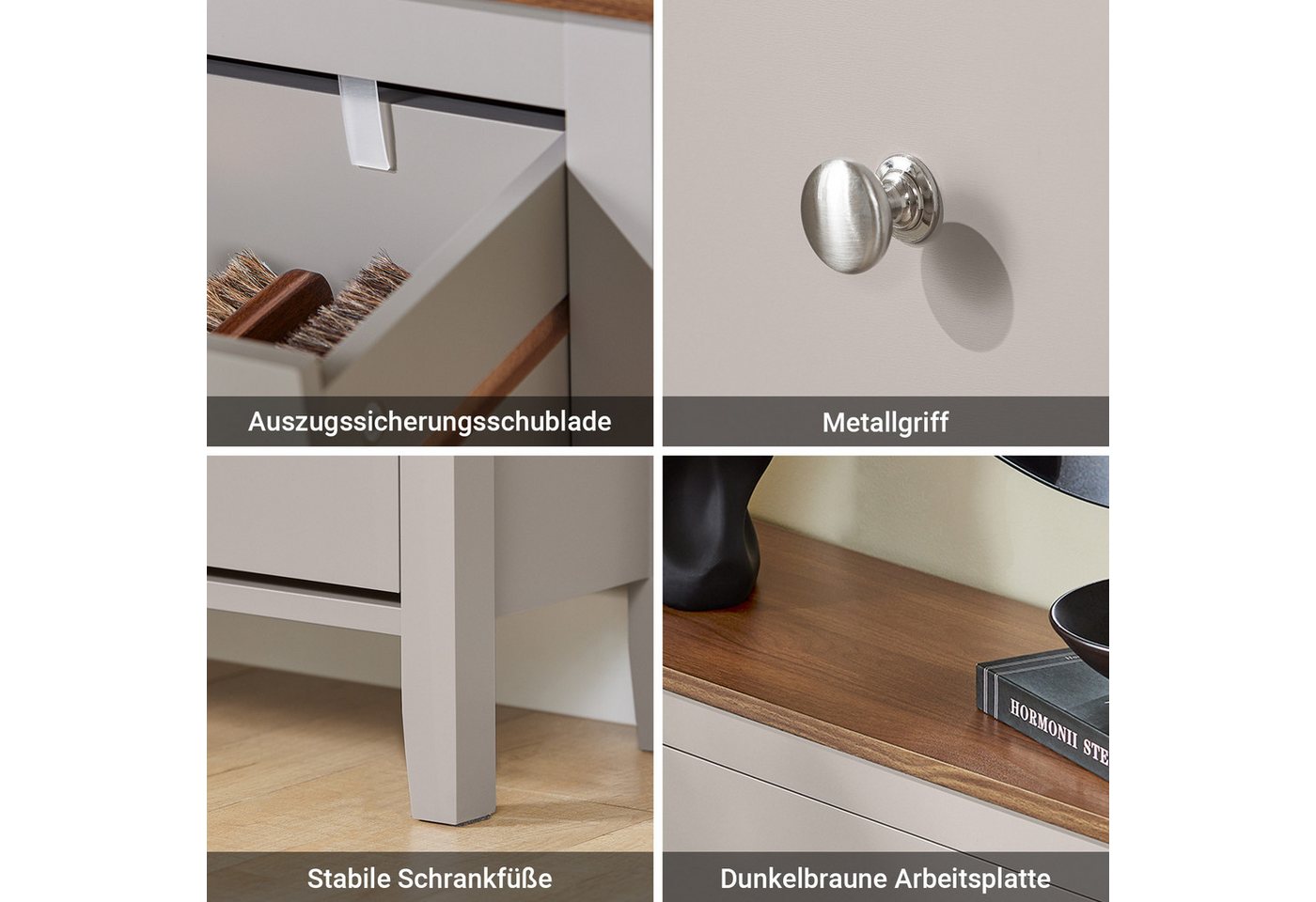 SoBuy Schuhschrank FSR89, Schuhkipper schmal, Kommode für 12-14 Paar Schuhe, Flur mit 2 Klappen Schuhregal mit Schublade Schuhkommode Schuhablage – Bild 5 von 5