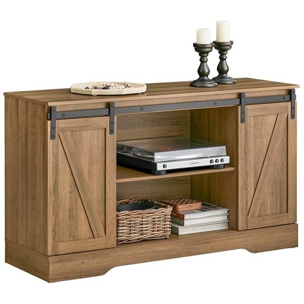 SoBuy Sideboard FSB60, Kommode Küchenschrank Flurschrank Beistellschrank Sideboard, Aufbewahrungsschrank, mit 2 Schiebetüren, verstellbaren Ablage, Küche