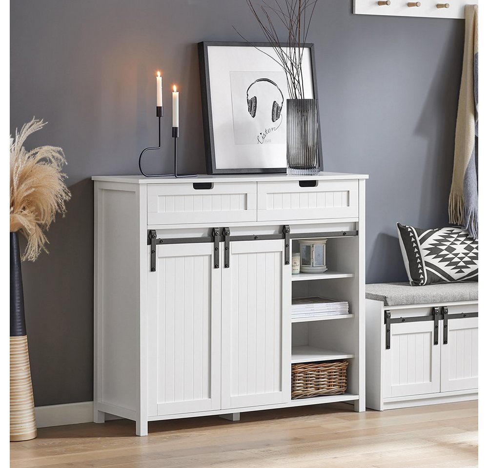 SoBuy Sideboard FSB74, Kommode Kücheninsel für Wohnzimmer Küche Esszimmer, Flur, Küchenschrank mit Schiebetüren Buffet Aufbewahrungsschrank – Bild 3 von 5