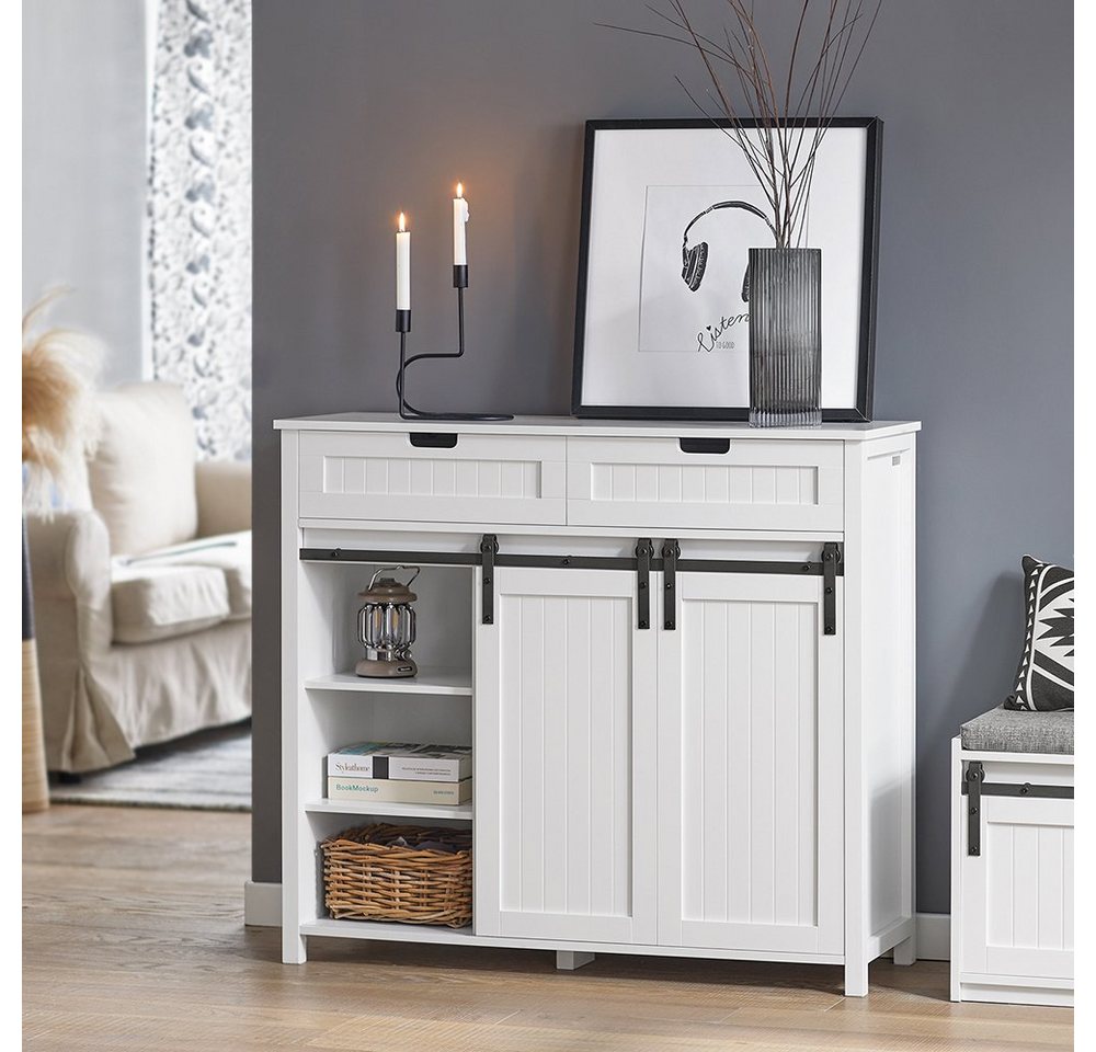 SoBuy Sideboard FSB74, Kommode Kücheninsel für Wohnzimmer Küche Esszimmer, Flur, Küchenschrank mit Schiebetüren Buffet Aufbewahrungsschrank – Bild 4 von 5