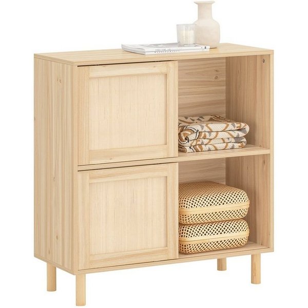 SoBuy Sideboard FSB87, Sideboard Kommode Küchenschrank Flurschrank, Küchenschrank Beistellschrank mit Schiebetüren