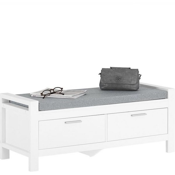 SoBuy Sitzbank FSR74, Schuhschrank schmal, Schuhbank mit Sitzfläche Schuhregal, Garderobenbank mit Stauraum mit 2 Schubladen Bettbank mit Sitzfläche