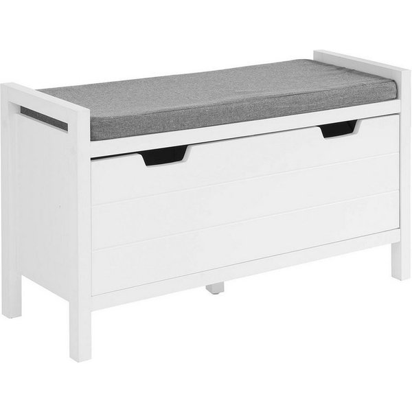 SoBuy Sitzbank FSR97, Schuhschrank mit Sitzbank, Schuhbank mit Sitzkissen, mit Sitzkissen Schuhbank mit Stauraum Schuhkipper Truhenbank