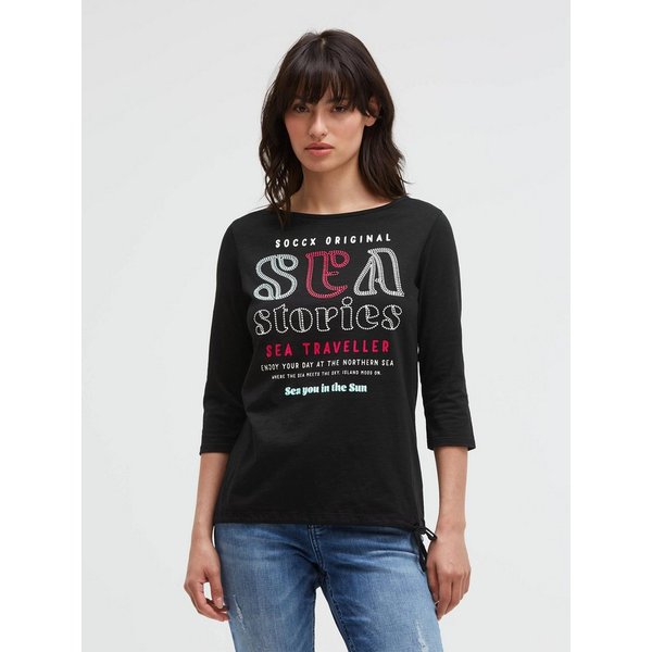 SOCCX 3/4-Arm-Shirt mit U-Boot-Ausschnitt