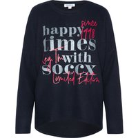 SOCCX Damen Flauschpullover (blau/Navy, XS/S)