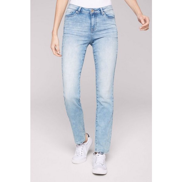 SOCCX Regular-fit-Jeans mit Bleaching-Effekten