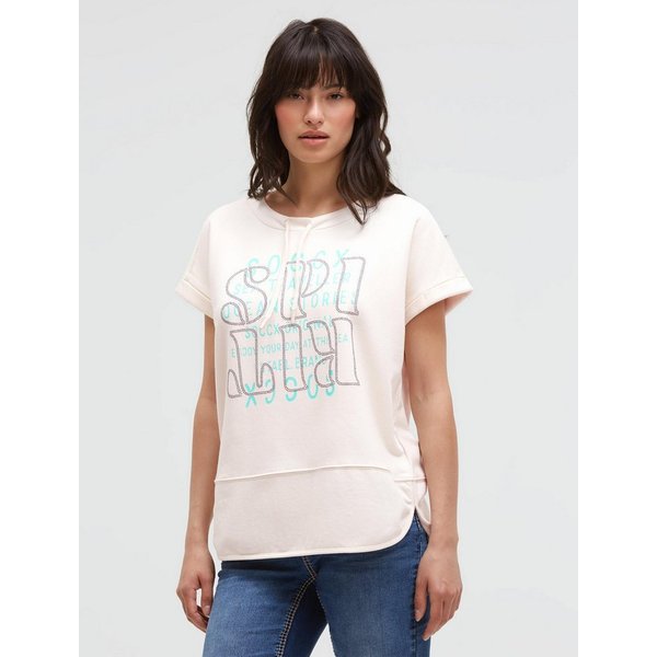 SOCCX Rundhalsshirt mit Seitenschlitze