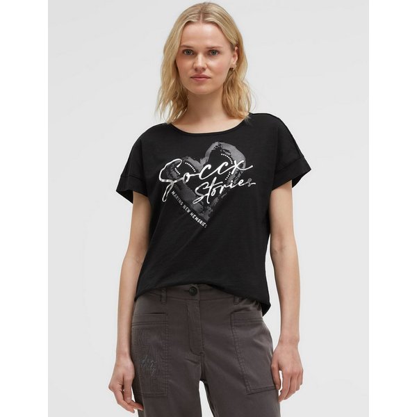 SOCCX Rundhalsshirt mit überschnittener Schulter