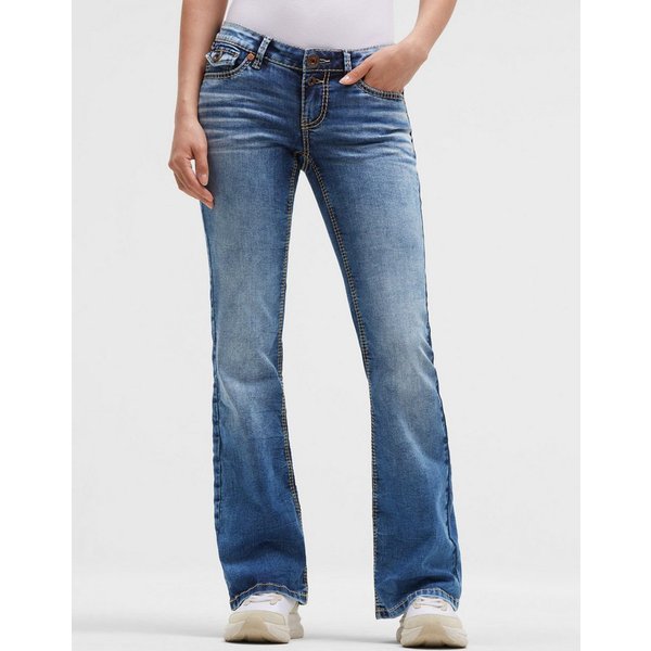 SOCCX Slim-fit-Jeans mit ausgestelltem Bein