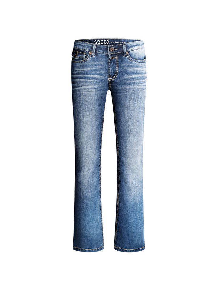 SOCCX Slim-fit-Jeans mit ausgestelltem Bein – Bild 2 von 5