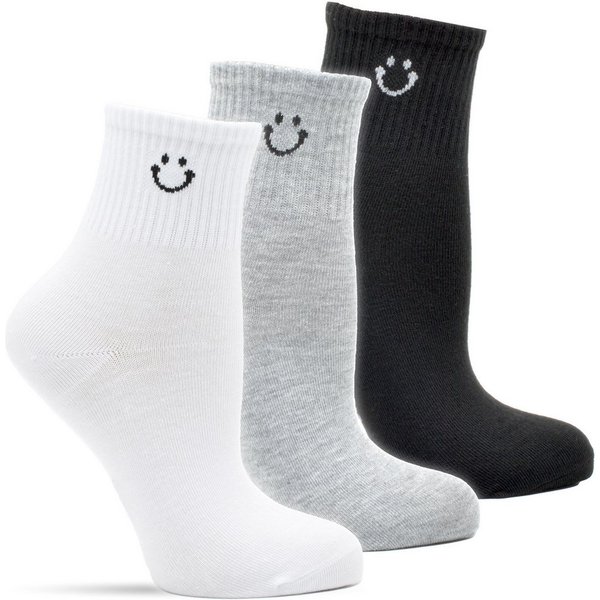 Socked Kurzsocken Quartersocken Herren, Damen (10-Paar) Schwarz / Weiß / Grau, verschiedene Muster