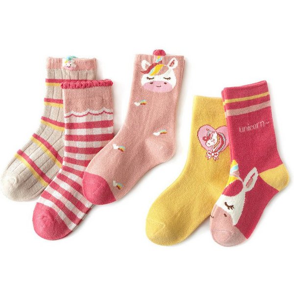 axy Socken axy Kinder Socken 5 Paar Multipack Mädchen Strümpfe (Set, 5er-Pack, 5 Paar) Geschenke Bunte Weich Neuheit Kindersocken