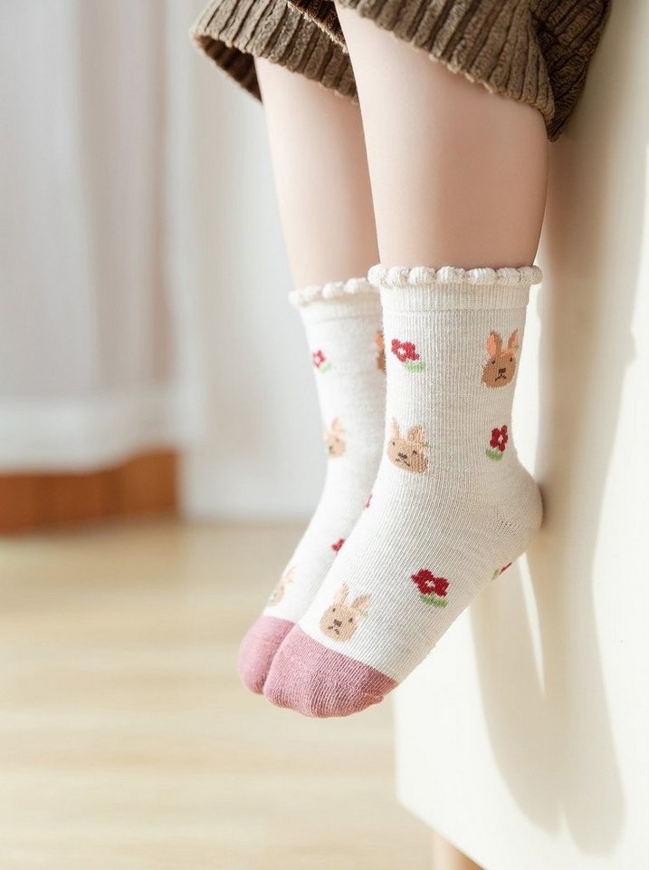 axy Socken axy Kinder Socken 5 Paar Multipack Mädchen Strümpfe (Set, 5er-Pack, 5 Paar) Geschenke Bunte Weich Neuheit Kindersocken – Bild 5 von 5