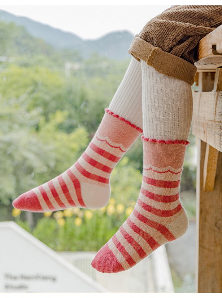 axy Socken axy Kinder Socken 5 Paar Multipack Mädchen Strümpfe Hase (5er-Pack, 5 Paar) Geschenke Bunte Weich Neuheit Kindersocken – Bild 4 von 5