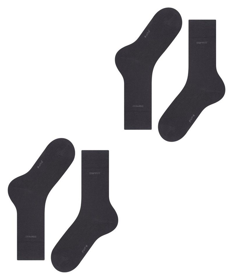 Esprit Socken Esprit Basic Uni 2-Pack Herren (2-Paar) mit hohem Baumwollanteil – Bild 5 von 5