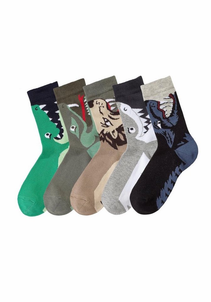 Socken Kindersocken Motivsocken (Packung, 5-Paar, Gr. 19-22 bis 35-38) mit Tiermotiven – Bild 2 von 5