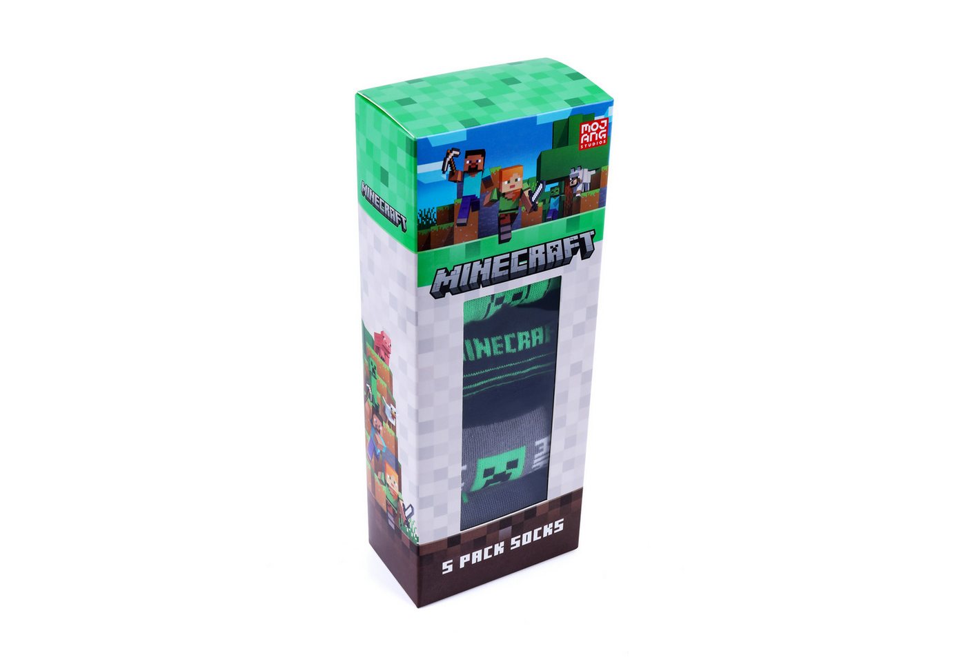 Minecraft Socken Minecraft 5er oder 3er Jungen Socken Strümpfe in Geschenkverpackung (5-Paar) – Bild 2 von 5