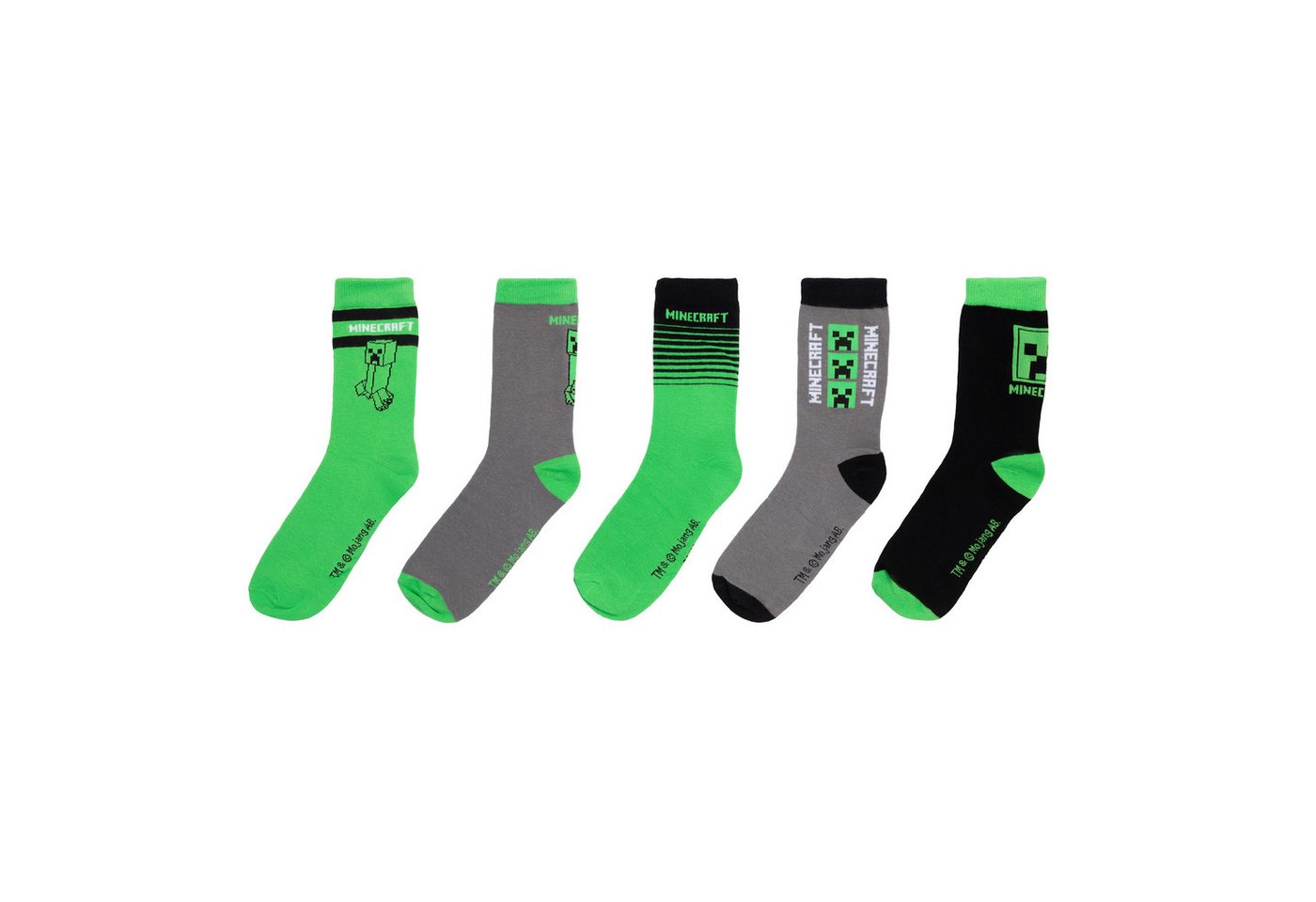 Minecraft Socken Minecraft 5er oder 3er Jungen Socken Strümpfe in Geschenkverpackung (5-Paar) – Bild 5 von 5