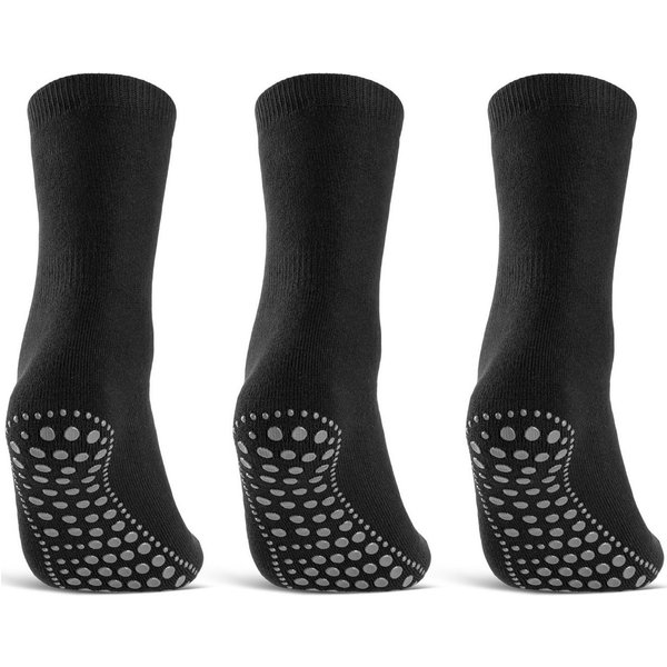 sockenkauf24 ABS-Socken 3 oder 6 Paar "Premium" Anti Rutsch Socken Damen Herren (Schwarz, 3-Paar, 39-42) ABS Socken Noppen Stoppersocken - 8600 WP