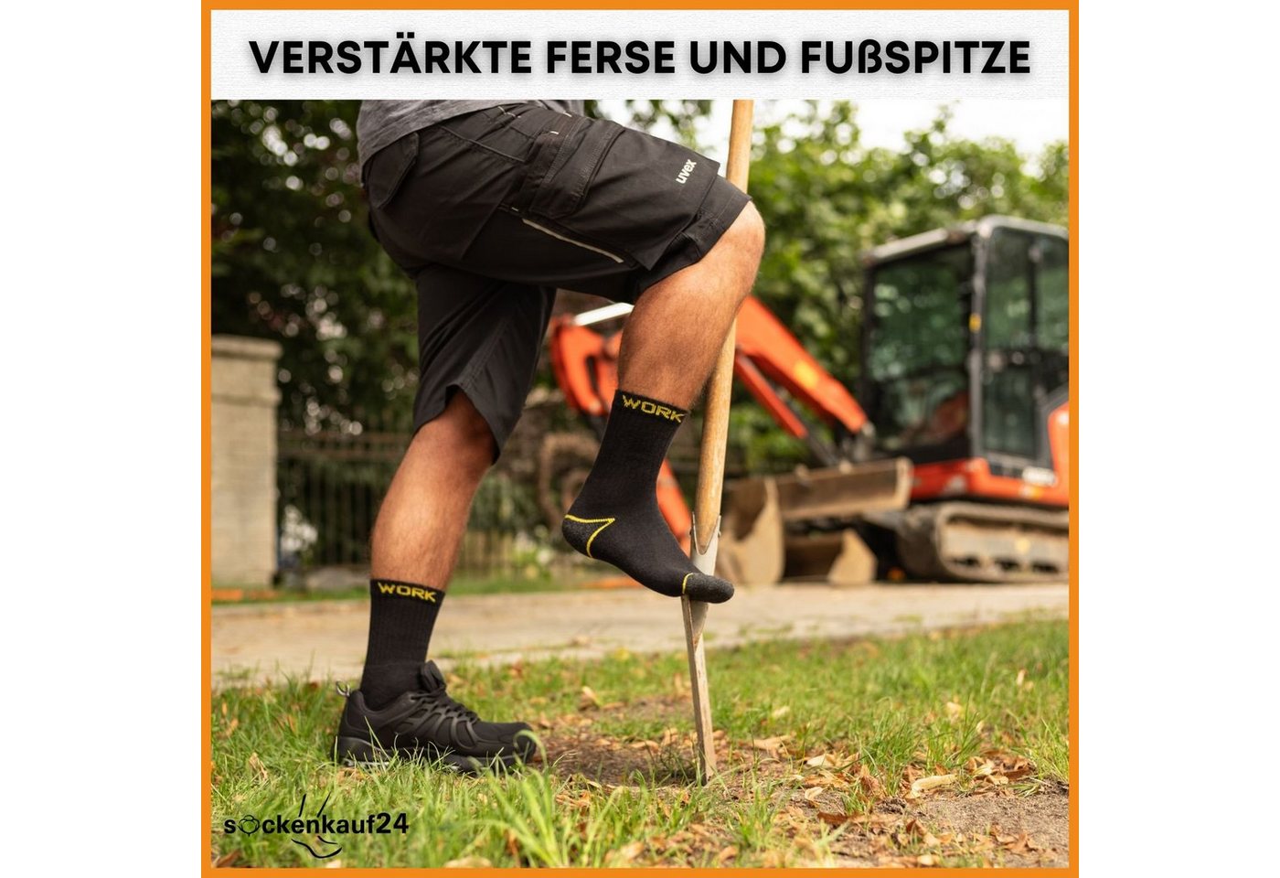 sockenkauf24 Arbeitssocken 10 oder 20 Paar Herren Arbeitssocken "WORK" atmungsaktiv (Schwarz, 10-Paar, 47-50) verstärkt durch Vollfrottee - 10200 – Bild 3 von 5