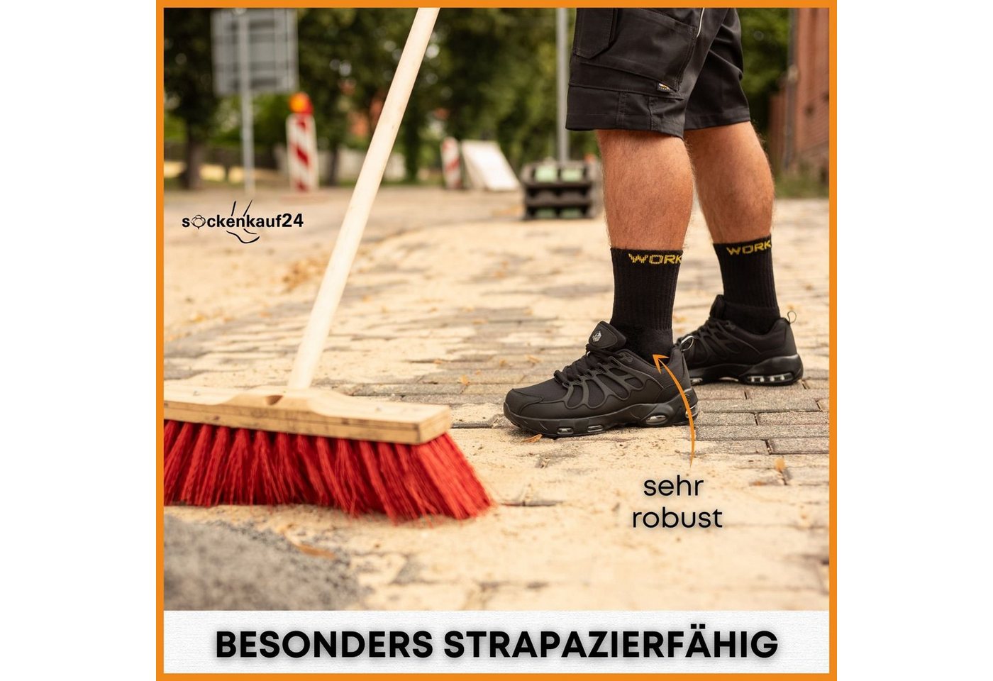sockenkauf24 Arbeitssocken 10 oder 20 Paar Herren Arbeitssocken "WORK" atmungsaktiv (Schwarz, 10-Paar, 47-50) verstärkt durch Vollfrottee - 10200 – Bild 4 von 5