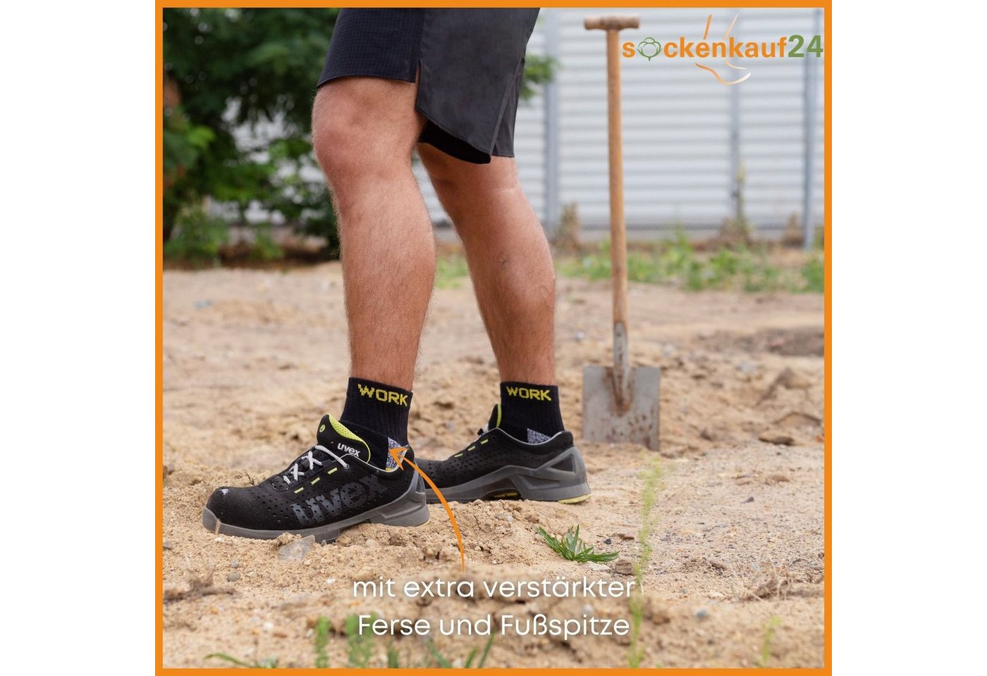 sockenkauf24 Arbeitssocken 10 oder 20 Paar WORK "kurze Arbeitssocken" Herren Kurzsocken (43-46, 20-Paar, Schwarz/Grau Meliert) verstärkt durch Vollfrottee - 102 – Bild 3 von 5