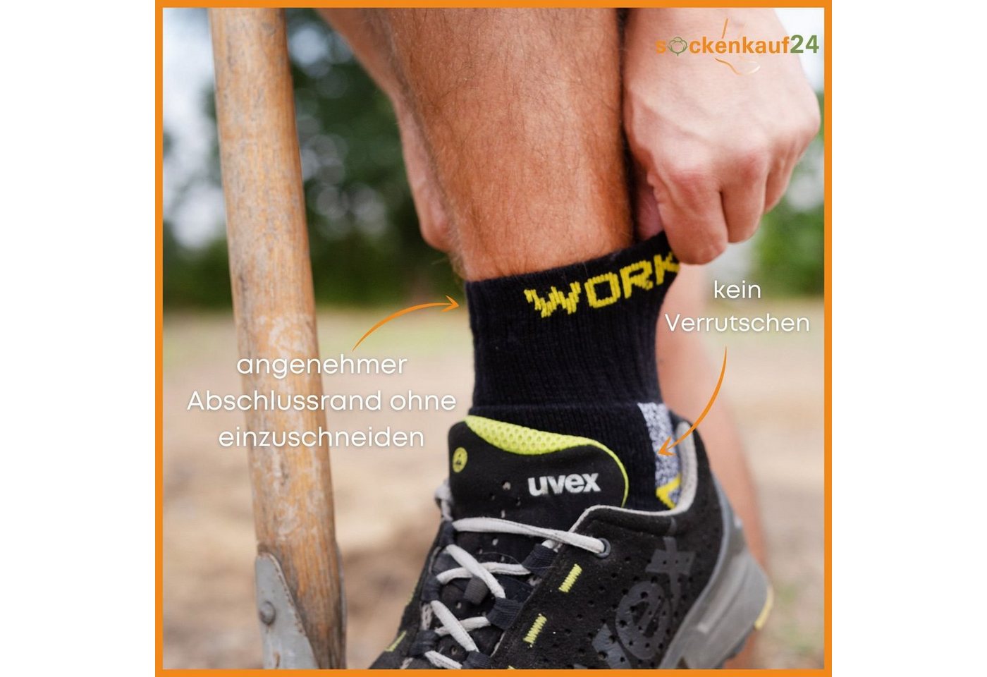sockenkauf24 Arbeitssocken 10 oder 20 Paar WORK "kurze Arbeitssocken" Herren Kurzsocken (43-46, 20-Paar, Schwarz/Grau Meliert) verstärkt durch Vollfrottee - 102 – Bild 5 von 5