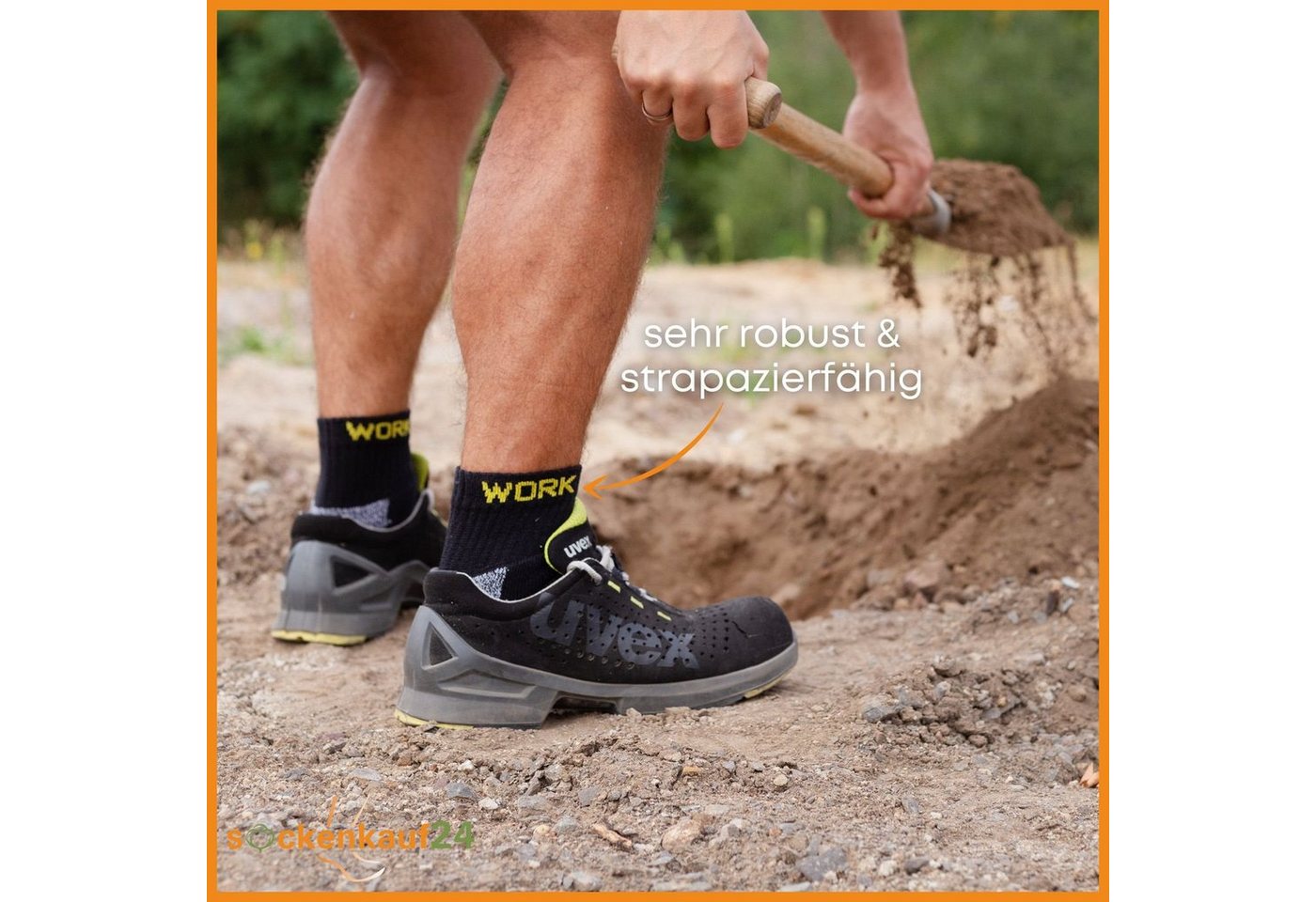 sockenkauf24 Arbeitssocken 10 oder 20 Paar WORK "kurze Arbeitssocken" Herren Kurzsocken (47-50, 10-Paar, Schwarz/Grau Meliert) verstärkt durch Vollfrottee - 102 – Bild 4 von 5