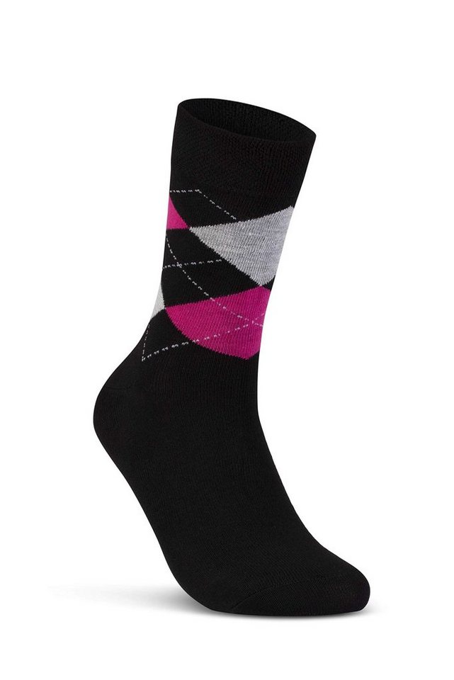 sockenkauf24 Basicsocken 6 oder 12 Paar Damen Socken Kariert Baumwolle (12-Paar, 35-38) Komfortbund Karomuster (E-800) WP – Bild 2 von 5