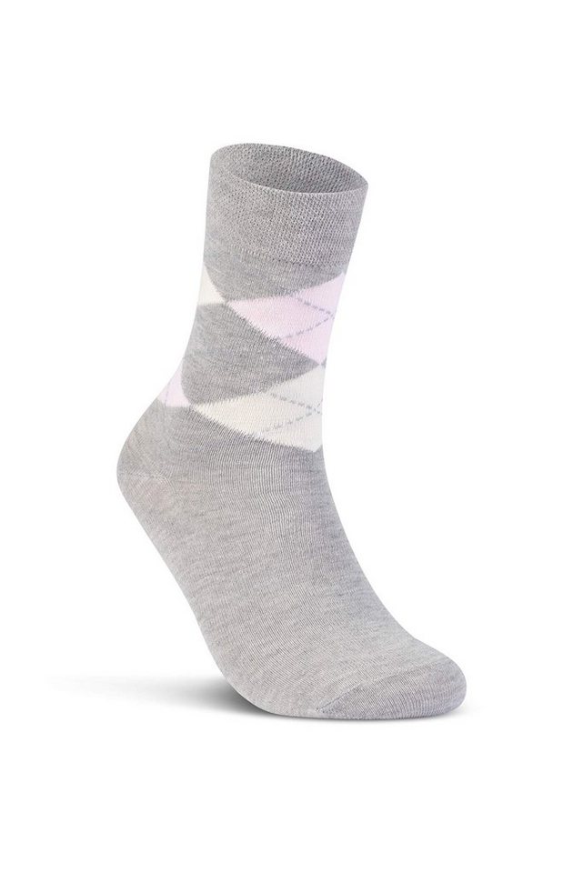 sockenkauf24 Basicsocken 6 oder 12 Paar Damen Socken Kariert Baumwolle (12-Paar, 35-38) Komfortbund Karomuster (E-800) WP – Bild 3 von 5