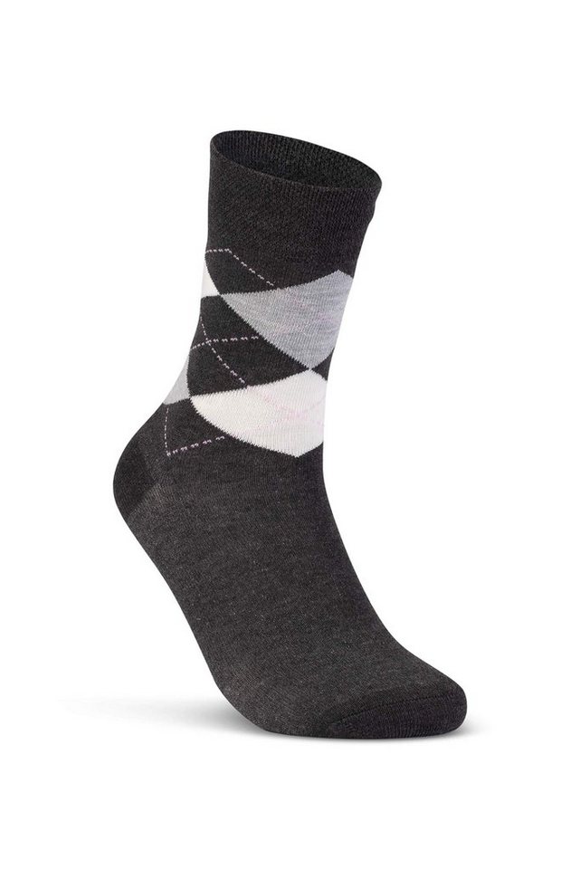 sockenkauf24 Basicsocken 6 oder 12 Paar Damen Socken Kariert Baumwolle (12-Paar, 35-38) Komfortbund Karomuster (E-800) WP – Bild 4 von 5