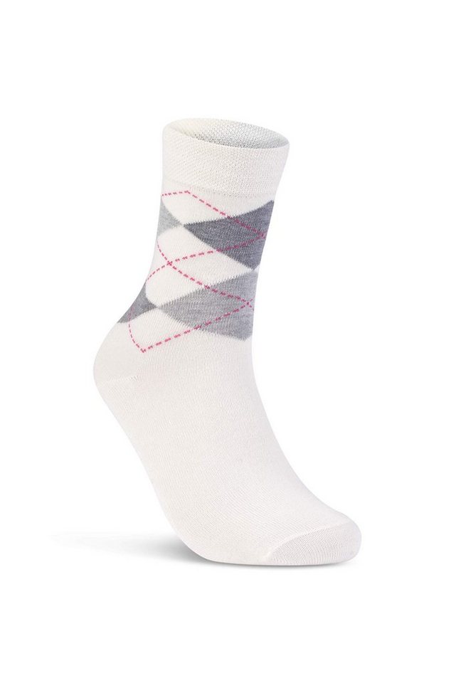 sockenkauf24 Basicsocken 6 oder 12 Paar Damen Socken Kariert Baumwolle (12-Paar, 35-38) Komfortbund Karomuster (E-800) WP – Bild 5 von 5