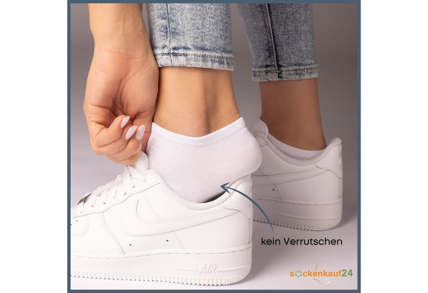 sockenkauf24 Sneakersocken 10, 20, 30 Paar Sneaker Socken Damen & Herren Schwarz Weiß Grau (5xSchwarz, 5xWeiß, 10-Paar, 35-38) Baumwolle - 16900 WP – Bild 5 von 5