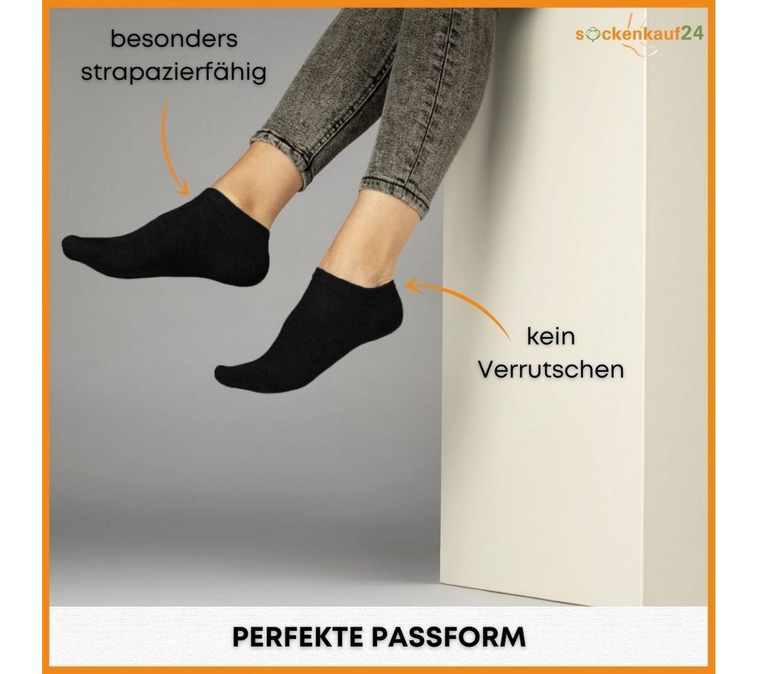 sockenkauf24 Sneakersocken 10 Paar Basic Sneaker Socken Herren & Damen aus Baumwolle (Schwarz/Anthrazit, 47-50) mit Komfortbund (Basicline) - 70202T WP – Bild 5 von 5