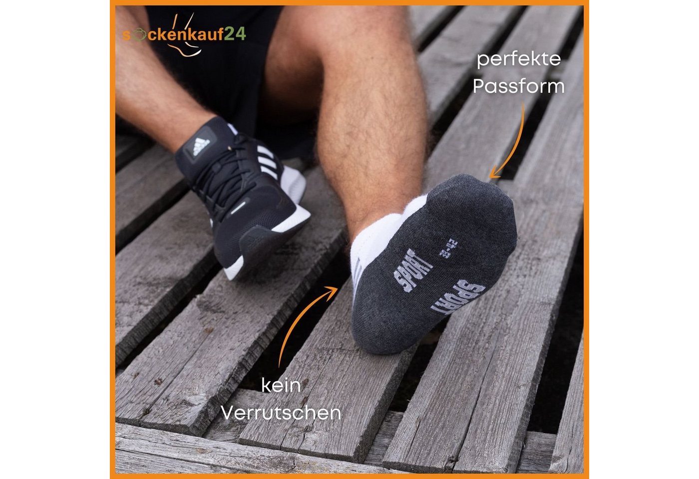 sockenkauf24 Sneakersocken 8, 12 oder 20 Paar Sneaker Socken Herren&Damen (16737, 8-Paar, 47-50) Baumwolle Atmungsaktiv Mehrfarbig WP – Bild 3 von 5