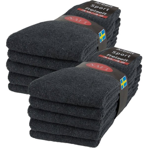sockenkauf24 Tennissocken 10, 20, 30 Paar Sportsocken Arbeitssocken Herren & Damen (Anthazit, 10-Paar, 43-46) Socken Baumwolle 10100