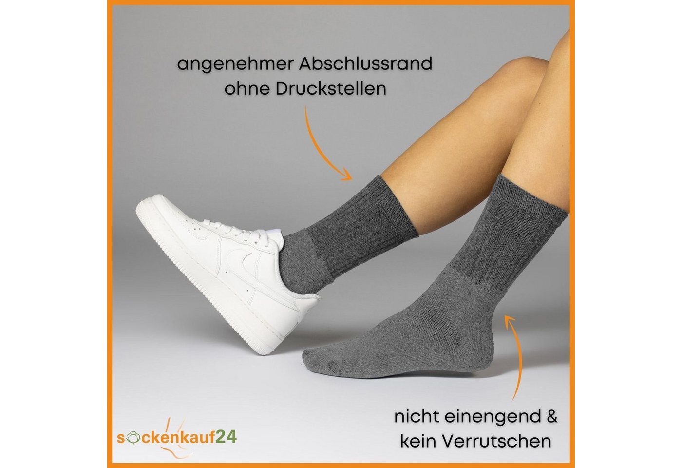 sockenkauf24 Tennissocken 10, 20, 30 Paar Sportsocken Arbeitssocken Herren & Damen (Anthazit, 10-Paar, 43-46) Socken Baumwolle 10100 – Bild 4 von 5