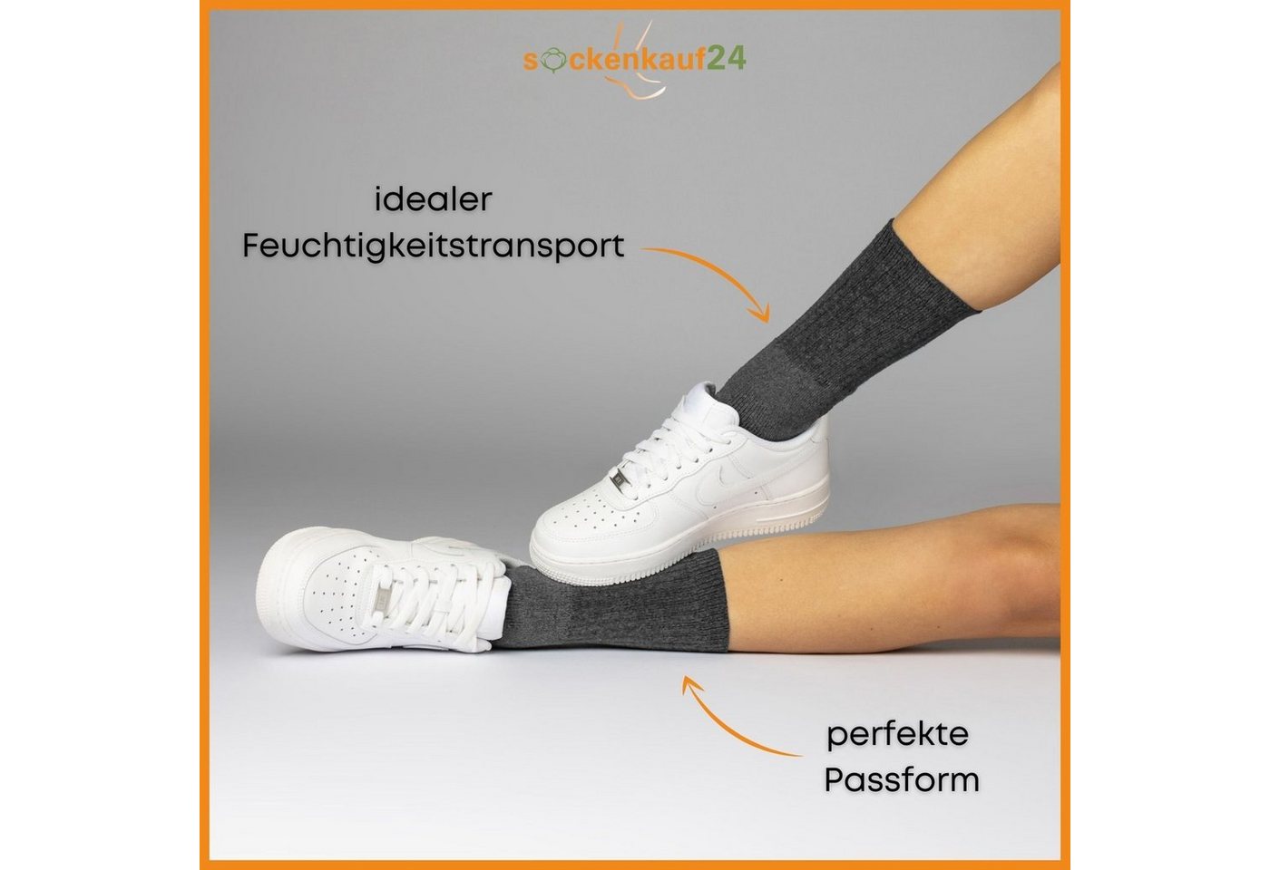 sockenkauf24 Tennissocken 10, 20, 30 Paar Sportsocken Arbeitssocken Herren & Damen (Anthazit, 10-Paar, 43-46) Socken Baumwolle 10100 – Bild 5 von 5