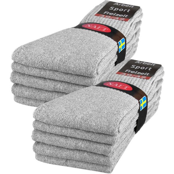 sockenkauf24 Tennissocken 10, 20, 30 Paar Sportsocken Arbeitssocken Herren & Damen (Hellgrau, 10-Paar, 39-42) Socken Baumwolle 10100