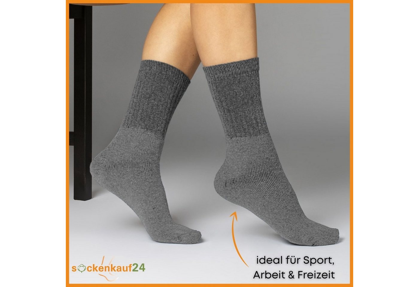 sockenkauf24 Tennissocken 10, 20, 30 Paar Sportsocken Arbeitssocken Herren & Damen (Gemischt, 10-Paar, 43-46) Socken Baumwolle 10100 – Bild 3 von 5