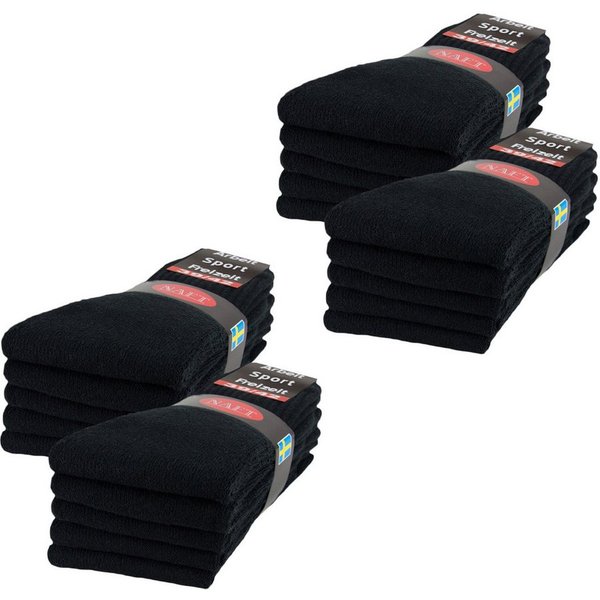 sockenkauf24 Tennissocken 10, 20, 30 Paar Sportsocken Arbeitssocken Herren & Damen (Schwarz, 20-Paar, 47-50) Socken Baumwolle 10100