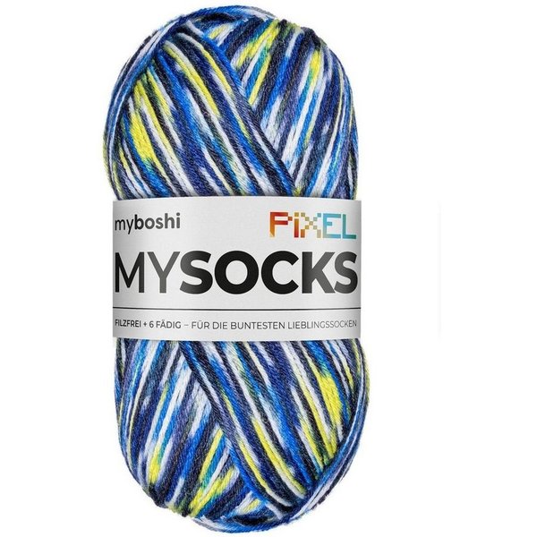 myboshi Sockenwolle myboshi mysocks Pixel, 75% Schurwolle, 25% Polyamid Häkelwolle